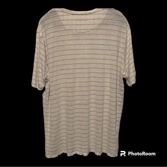 2/$14 💀| MNG | Men’s Short Sleeve T-Shirt | White with Blue Horizontal Lines - Picture 2 of 6